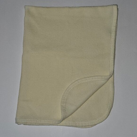 VTG Carter's Solid Yellow Waffle Knit 100% Cotton Thermal Blanket Lovey 27"x33" - Picture 1 of 7